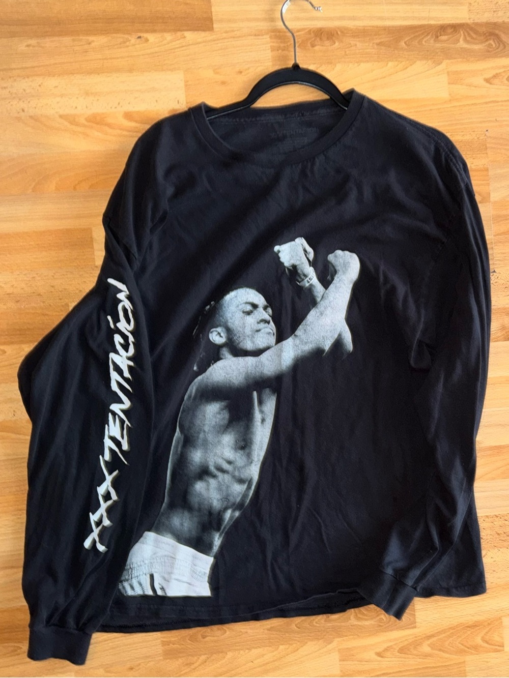 Black Long-Sleeve Graphic Tee with Performer Photo